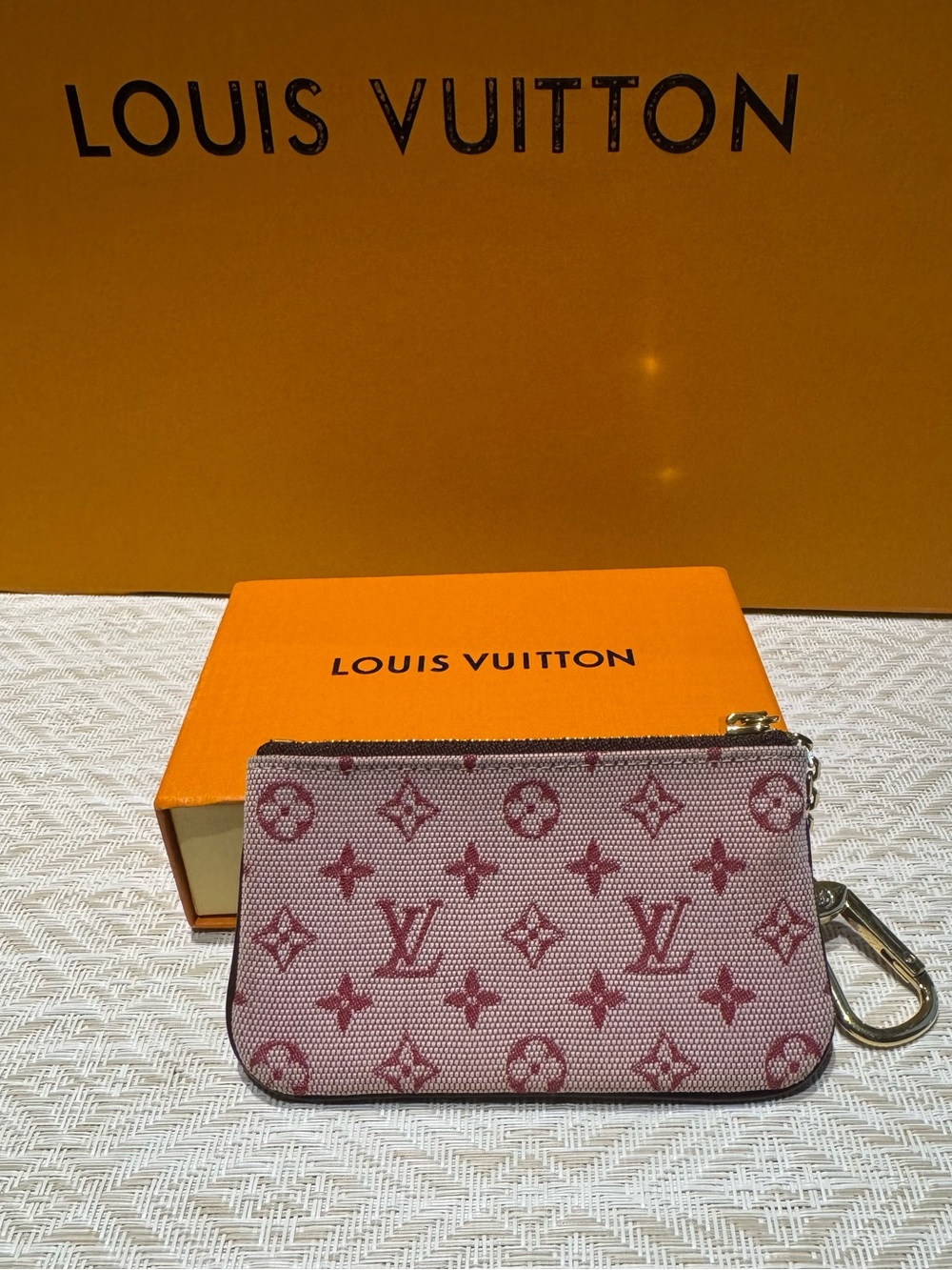 Louis Vuitton Pochette Clés (Key Pouch) – Monogram Mini/Jacquard Canvas in Pink